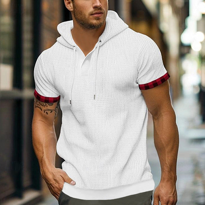 Herren modernes Kapuzenshirt mit strukturiertem Design und kontrastierenden Ärmeln