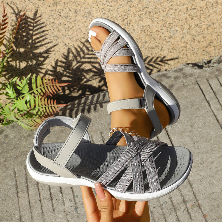 Damen Komfortable Sandalen mit verstellbarem Riemendesign und rutschfester Sohle Nord Taschen