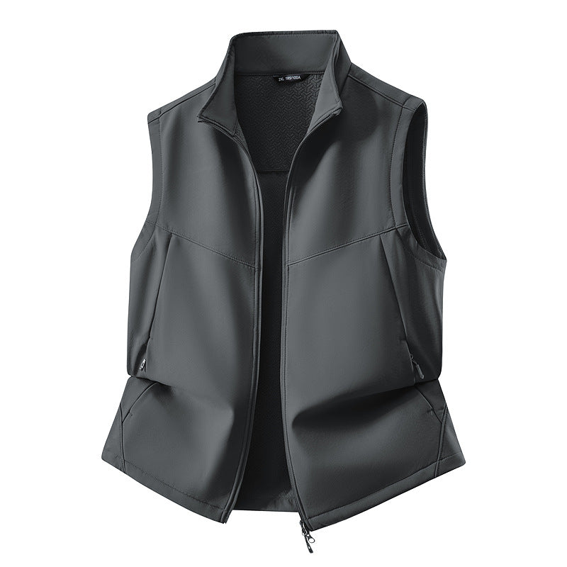 Damen Ärmellose Softshell-Weste mit Stehkragen, Stretchfutter und Zweiwege-Reißverschluss Nord Taschen