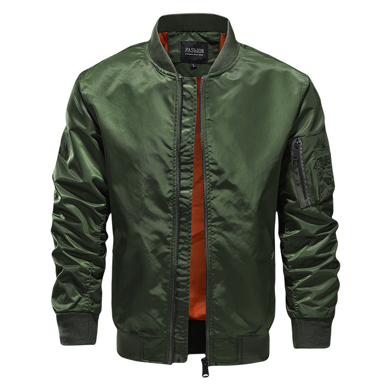 Herren Nylon-Bomberjacke mit kontrastierendem Innenfutter, Ärmeltasche & gerippten Bündchen Nord Taschen