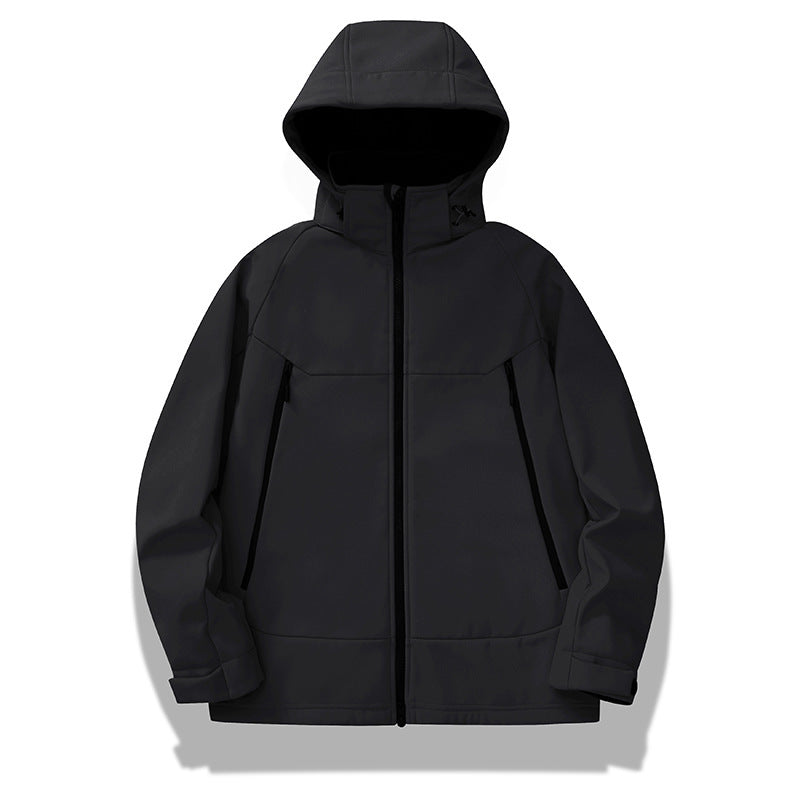 Herren technische Softshelljacke mit Kapuze, verschweißten Nähten und ergonomischem Raglanärmel Nord Taschen