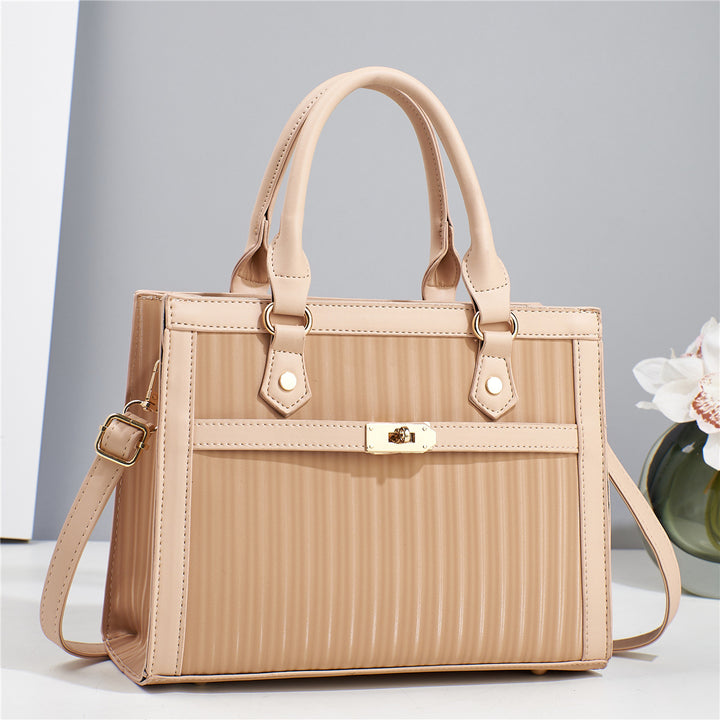 Damen elegante Handtasche mit Rippstruktur und abnehmbarem Schultergurt Nord Taschen