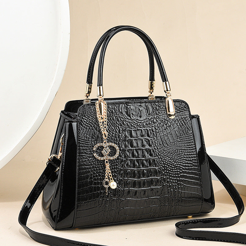 Damen elegante Handtasche mit luxuriöser Kroko-Prägung Nord Taschen