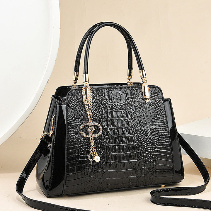 Damen elegante Handtasche mit luxuriöser Kroko-Prägung Nord Taschen