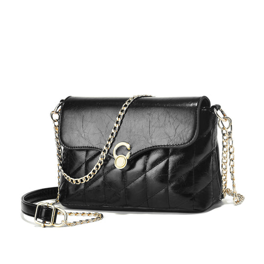 Damen Umhängetasche mit elegantem Steppdesign und goldenen Kettenakzenten Nord Taschen