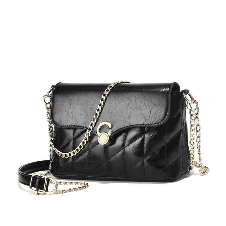 Damen Umhängetasche mit elegantem Steppdesign und goldenen Kettenakzenten Nord Taschen