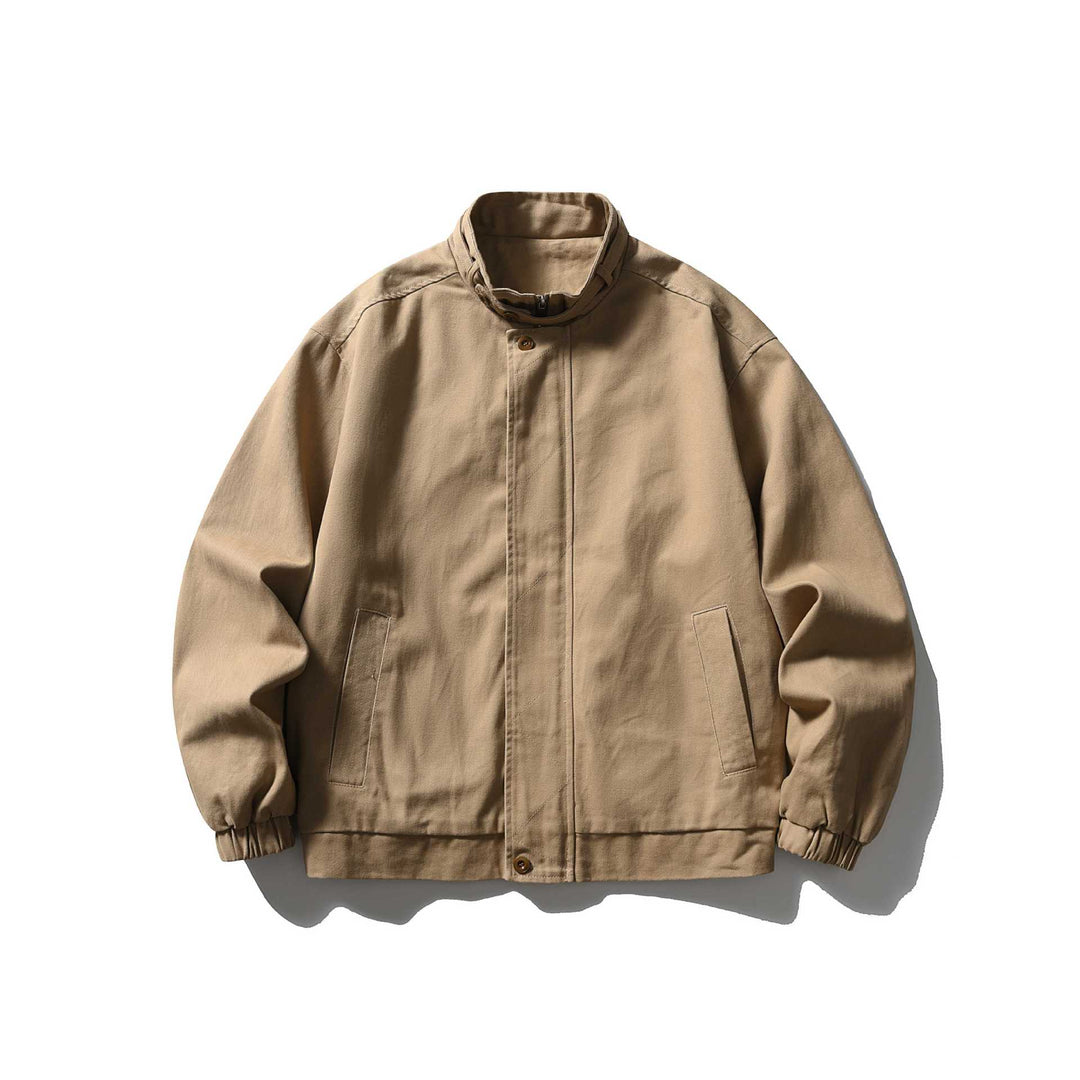 Herren Kurz geschnittene funktionale Canvas-Blousonjacke mit hohem Stehkragen Nord Taschen
