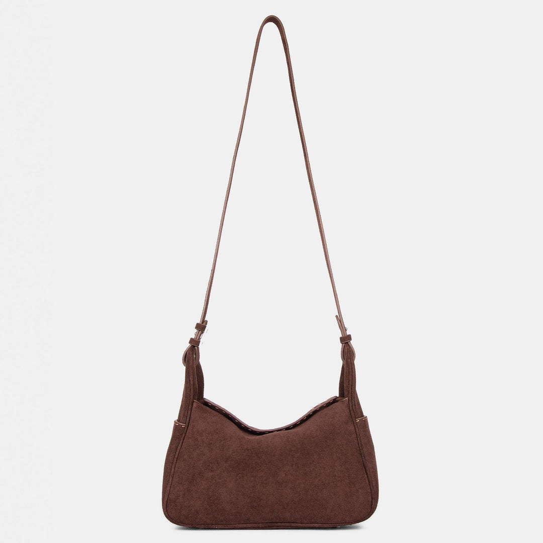 Damen stilvolle Schultertasche aus feinem Wildleder Nord Taschen