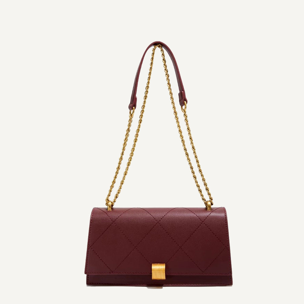 Damen Umhängetasche mit luxuriöser Steppung und goldfarbener Kette Nord Taschen