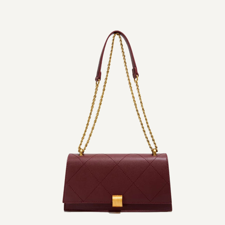 Damen Umhängetasche mit luxuriöser Steppung und goldfarbener Kette Nord Taschen