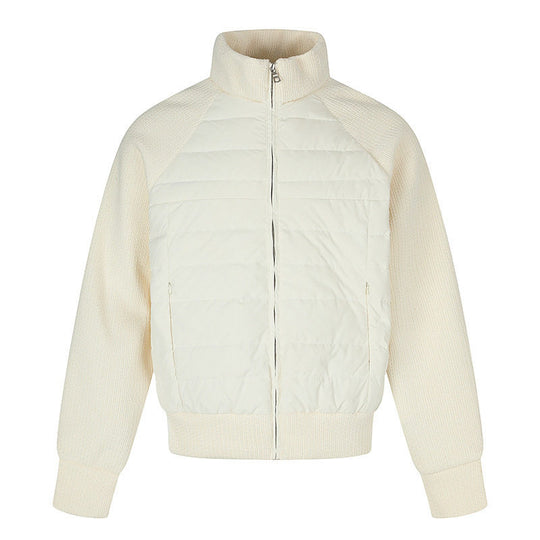 Damen gesteppte Strick‑Blend Bomberjacke mit Stehkragen und Raglanärmeln Nord Taschen