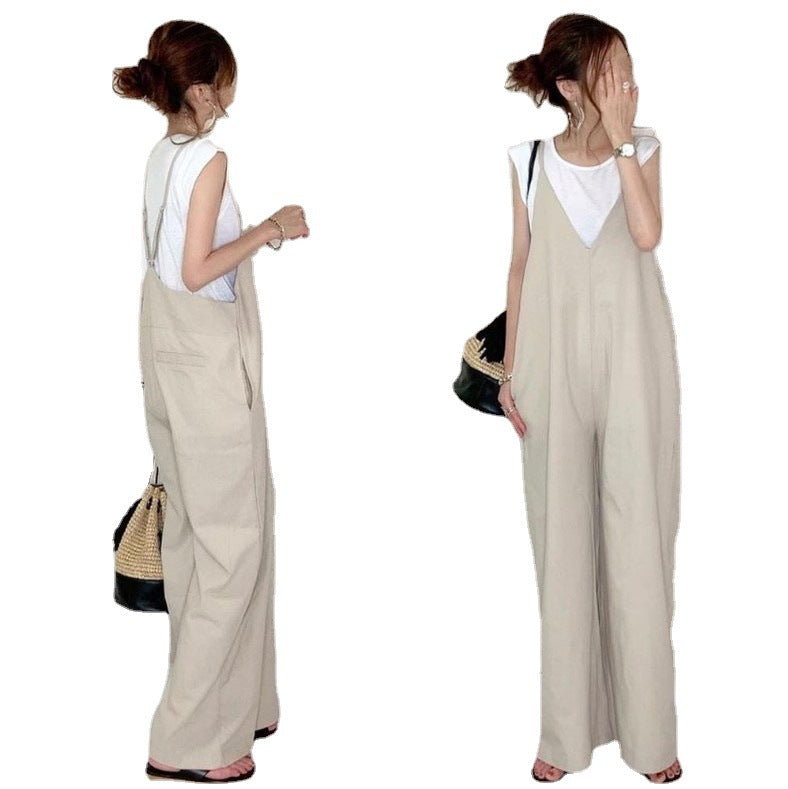 Damen Weit geschnittene Latzhose im Boho-Stil Nord Taschen