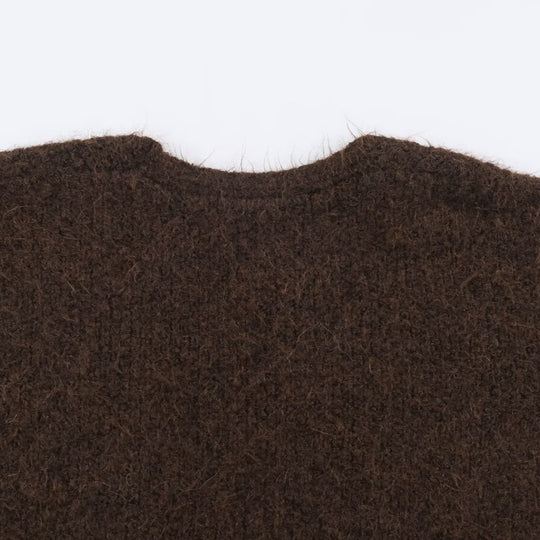 Damen Oversize Strickmantel mit V‑Ausschnitt, kuscheliger Bouclé‑Optik und aufgesetzten Taschen Nord Taschen