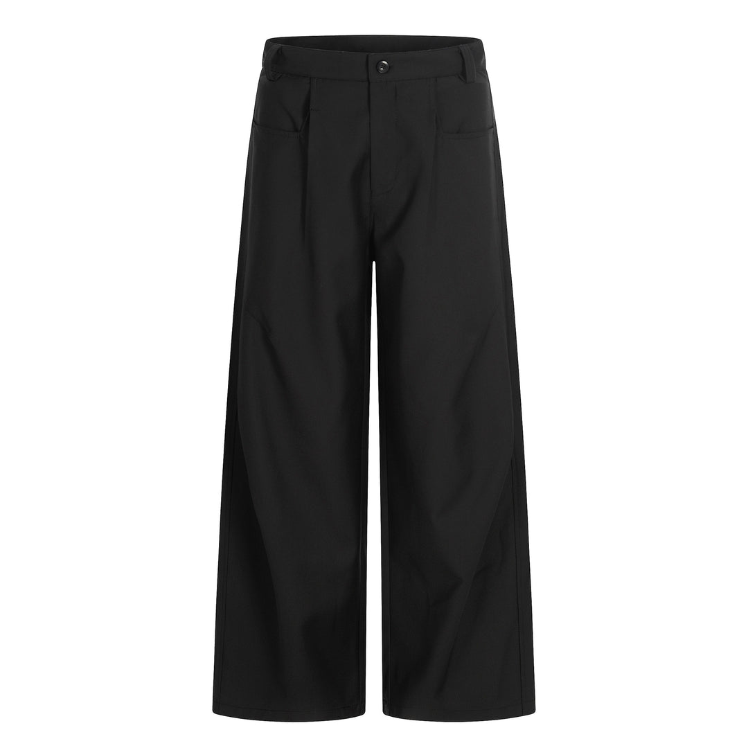 Damen Weite Culotte-Hose mit Bundfalten, hoher Taille und aufgesetzten Taschen Nord Taschen