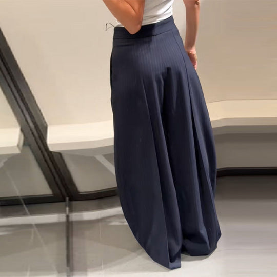 Damen elegante weite Stoffhose