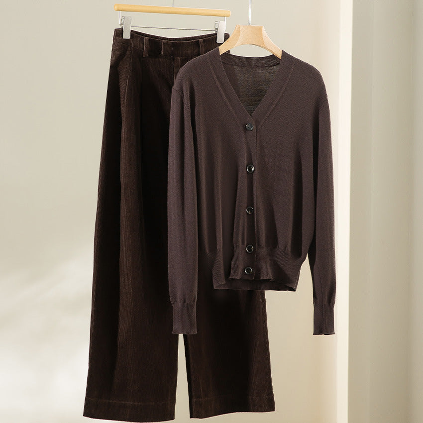 Damen Feiner V-Ausschnitt Cardigan mit Knopfleiste und geripptem Saum Nord Taschen