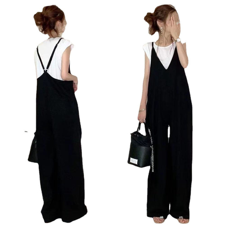 Damen Weit geschnittene Latzhose im Boho-Stil Nord Taschen