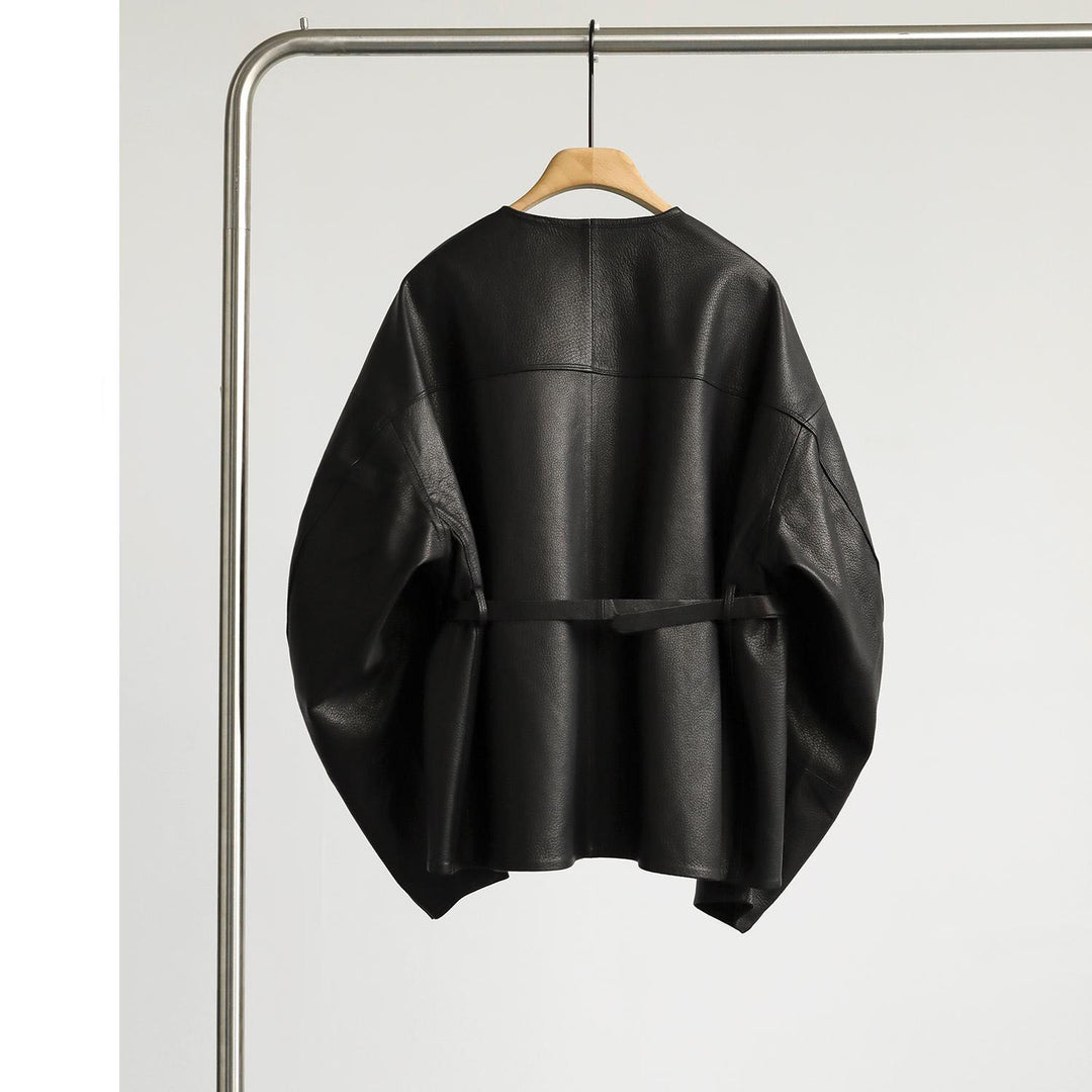 Damen Oversized Lederjacke Nord Taschen