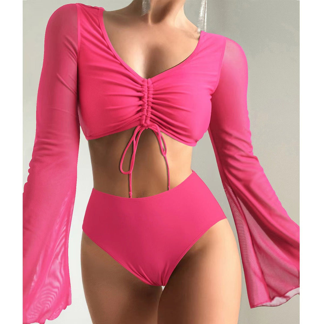 Damen Hochgeschnittener Bikini mit transparenter Blusenoberteil Nord Taschen