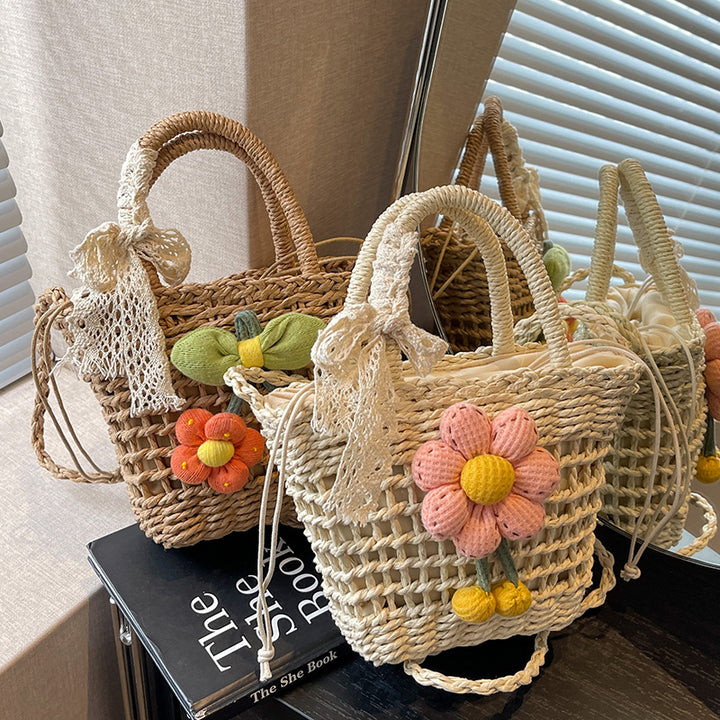 Damen Hobo-Tasche mit floralem Häkelmuster und dekorativen Details Nord Taschen