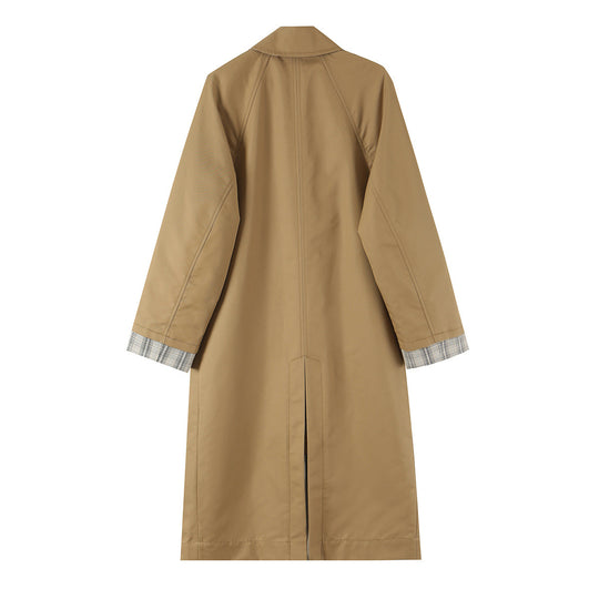 Damen Wendbarer Trenchcoat mit Raglanärmeln, kariertem Innenfutter und verdeckter Knopfleiste Nord Taschen