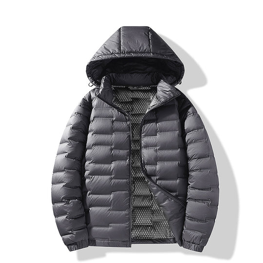 Herren Ultraleichte Steppjacke mit Kapuze und Thermofutter Nord Taschen