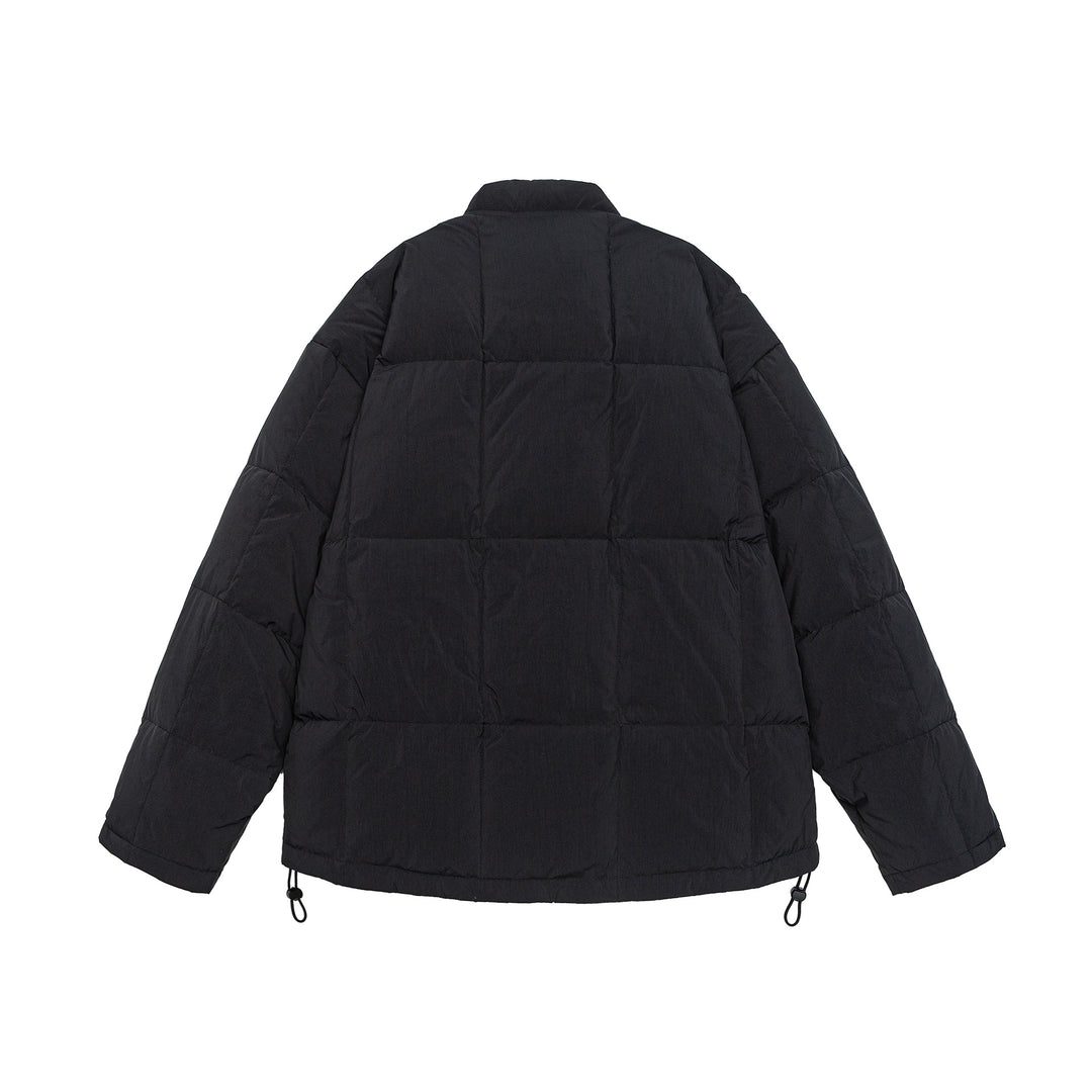 Herren Boxy gesteppte Isolationsjacke mit Stehkragen, Kordelzug und Logo-Applikation Nord Taschen