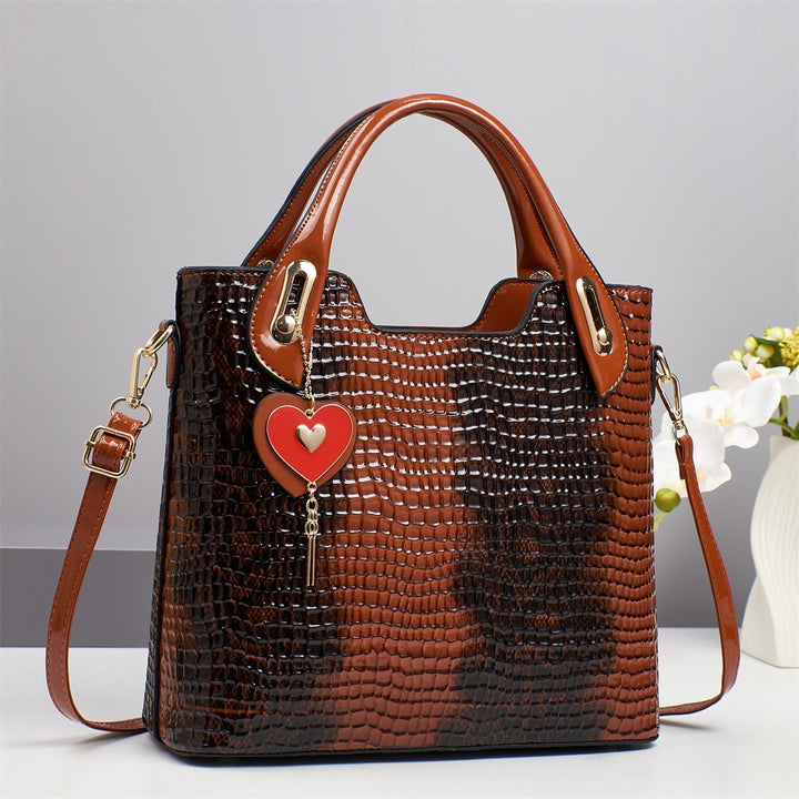 Damen elegante Handtasche mit luxuriösem Krokodil-Look Nord Taschen