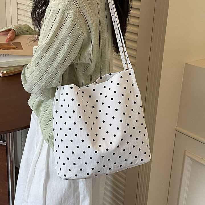 Damen Jute-Tragetasche mit stilvollem Punktedesign und robuster Verarbeitung Nord Taschen