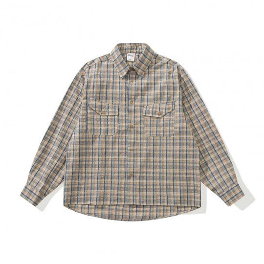 Unisex Kastenförmiges Overshirt aus Baumwoll-Leinenmix mit aufgesetzten Brustklappen Nord Taschen