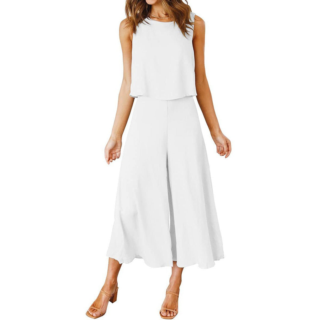 Damen bequemer Jumpsuit mit weitem Bein und schulterfreiem Design Nord Taschen