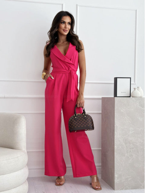 Damen Jumpsuit mit tailliertem Schnitt und Wickeldesign