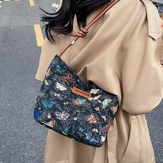 Damen Umhängetasche mit buntem Schmetterlingsdesign Nord Taschen