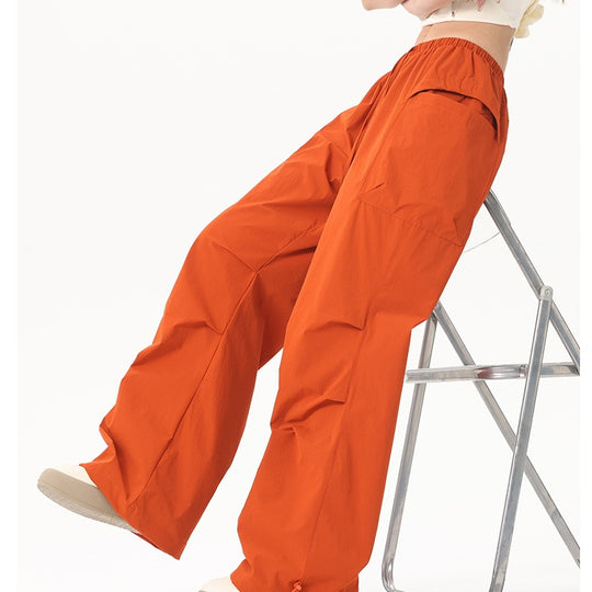 Damen Wide‑Leg Cargo‑Hose mit elastischem Bund & Utility‑Taschen Nord Taschen