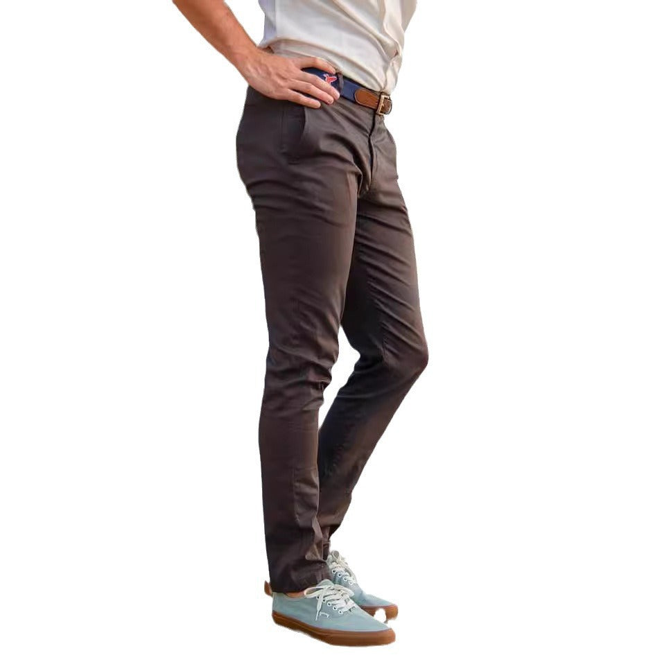 Herren Enganliegende Stretch-Chinohose mit tapered Bein und elastischem Saum Nord Taschen