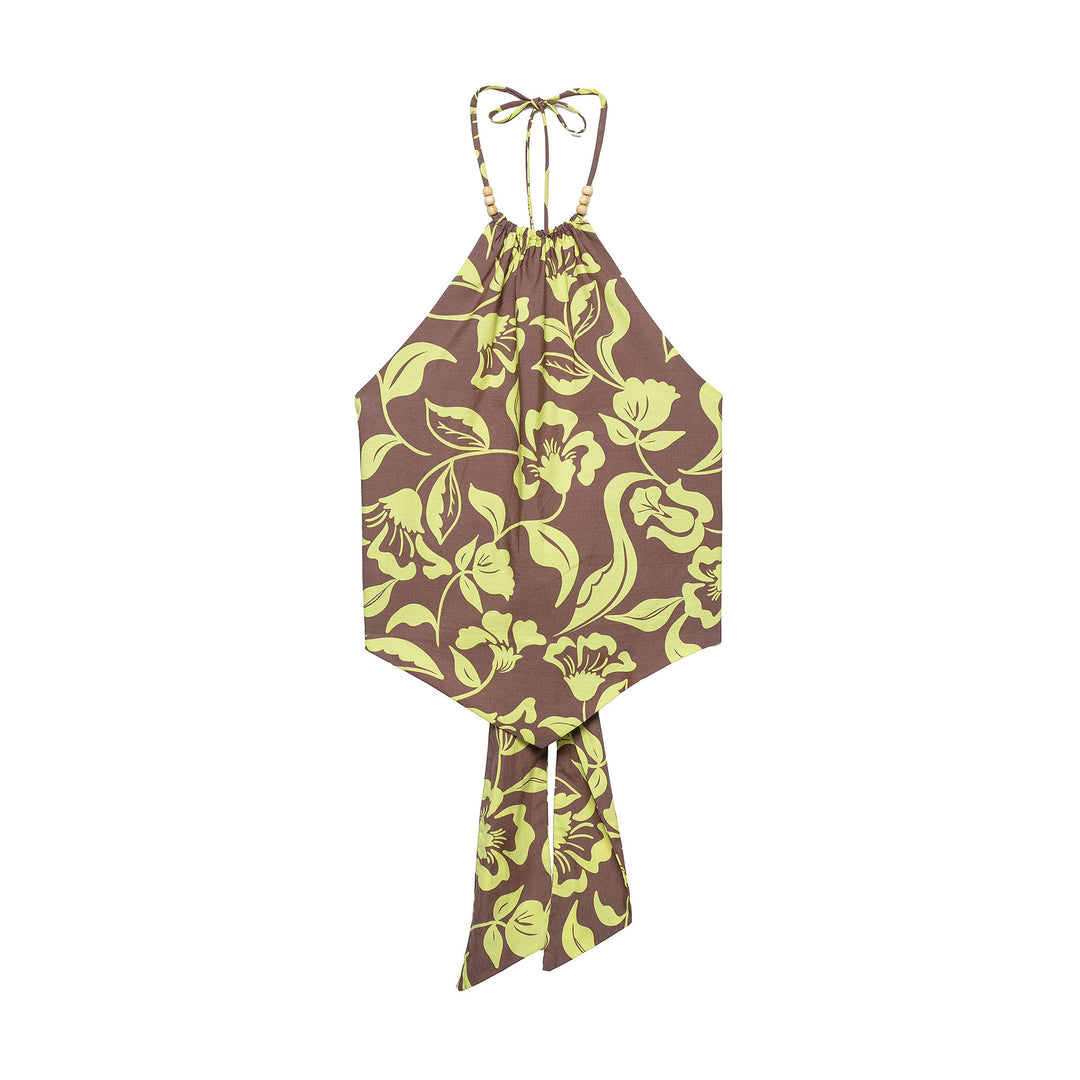 Damen Weite Palazzohose mit hohem Bund, Tunnelzug und floralem Allover-Print Nord Taschen