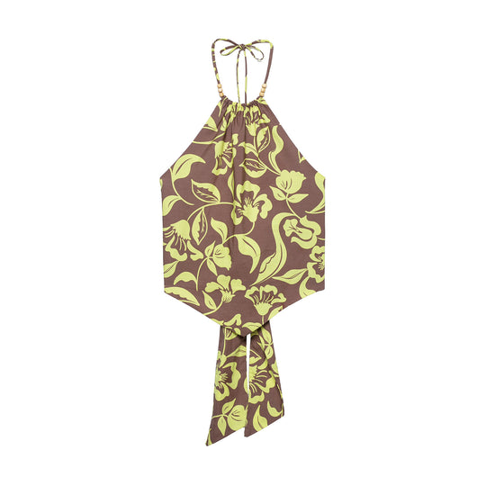 Damen Weite Palazzohose mit hohem Bund, Tunnelzug und floralem Allover-Print Nord Taschen