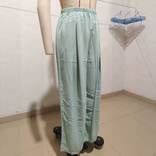 Damen Luftige und Bequeme Palazzo-Hose Nord Taschen