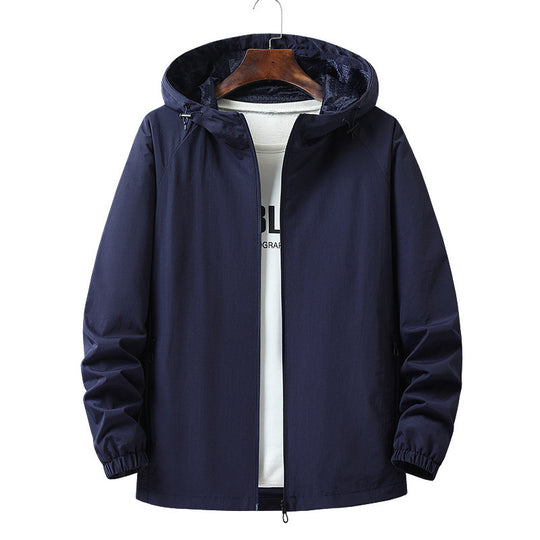 Herren Leichte Kapuzen-Übergangsjacke mit wind- und wasserabweisendem Funktionsmaterial Nord Taschen