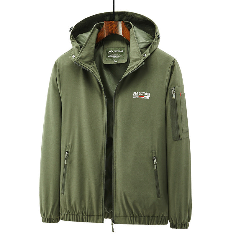 Herren Leichte Softshell-Outdoorjacke mit Kapuze, Ärmeltasche und Reißverschlusstaschen Nord Taschen