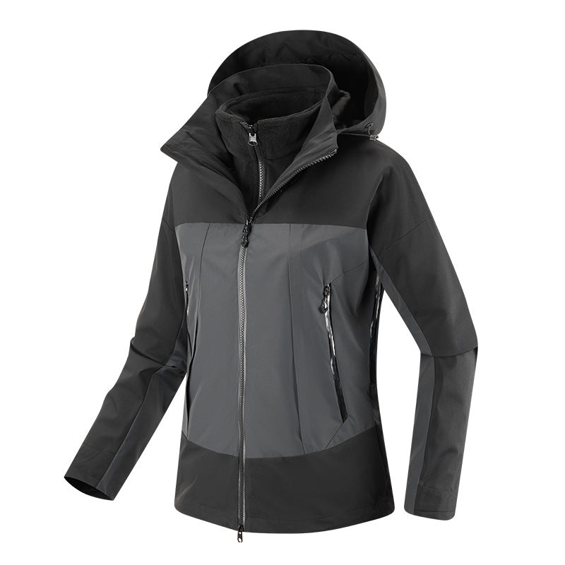 Damen zweilagige Softshell-Jacke mit herausnehmbarer Fleece-Innenjacke und verstellbarer Kapuze Nord Taschen