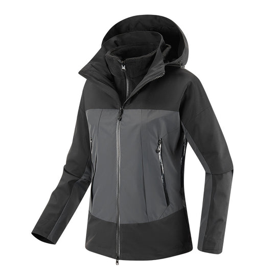 Damen zweilagige Softshell-Jacke mit herausnehmbarer Fleece-Innenjacke und verstellbarer Kapuze Nord Taschen