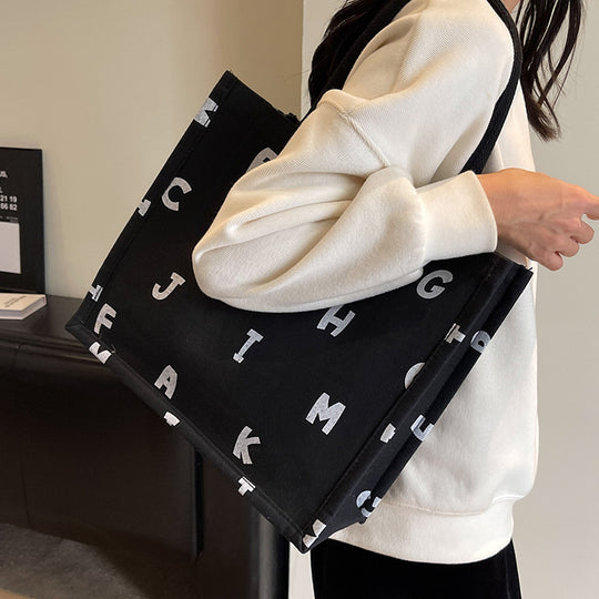 Damen Einkaufstasche mit buntem Alphabet-Design und stabilen Griffen Nord Taschen