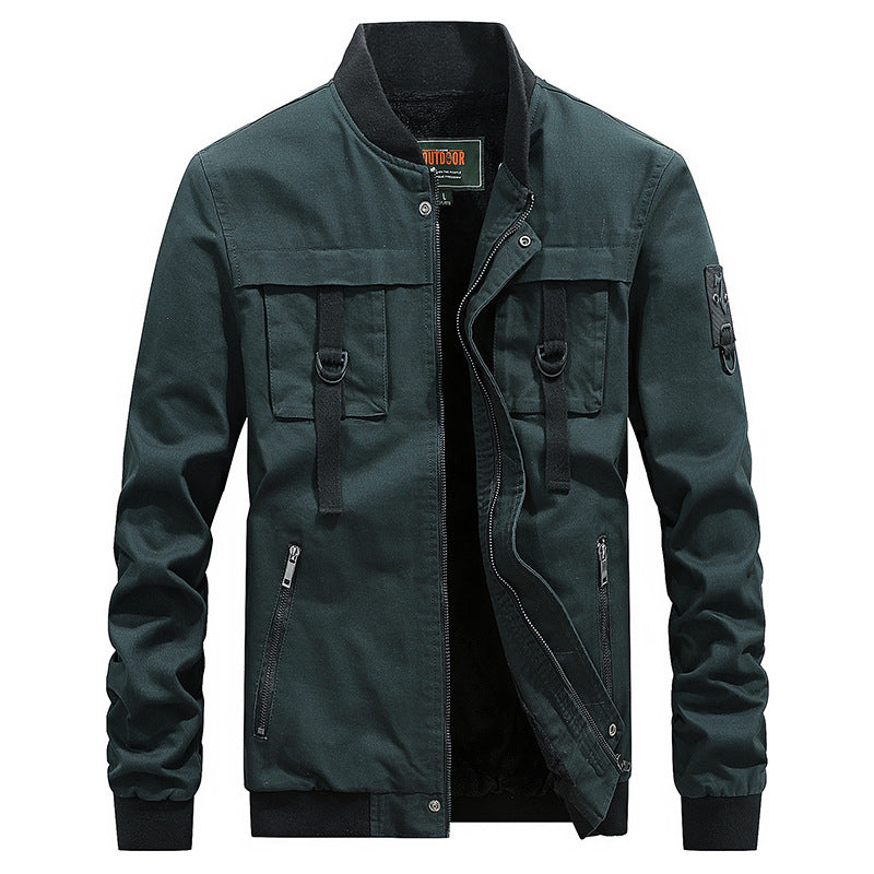 Herren Utility-Fieldjacke mit Stehkragen, D-Ring-Details und Reißverschlusstaschen Nord Taschen