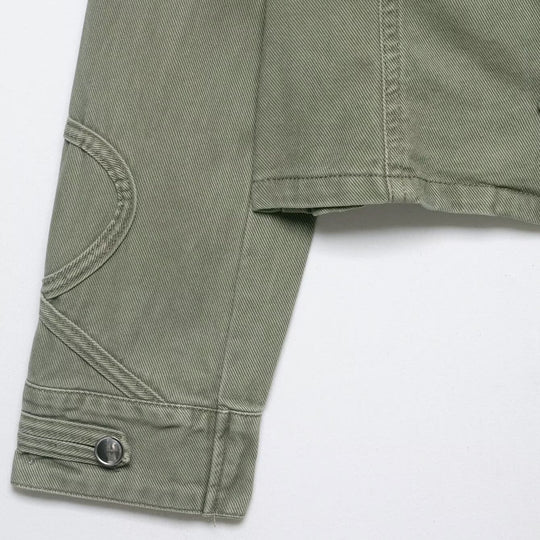 Damen Kurzjacke im Military‑Look mit Stehkragen, Zierpatten und gesteppten Ärmelpatches Nord Taschen