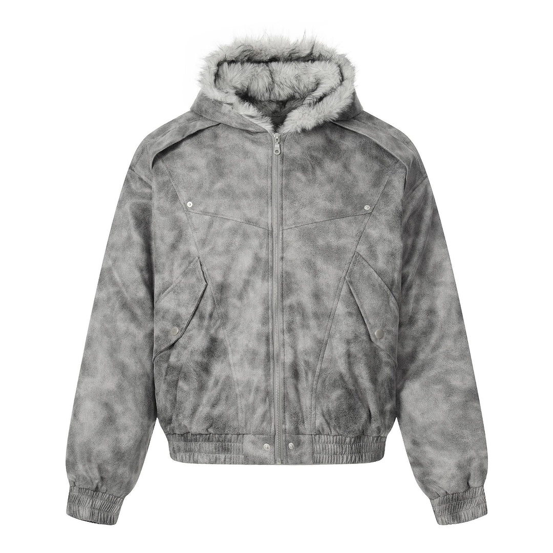 Damen Kurzblouson im Vintage‑Wildlederlook mit Kapuze und Teddyfutter Nord Taschen