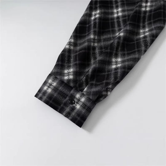 Damen Oversize-Flanellhemd mit asymmetrischem Saum Nord Taschen