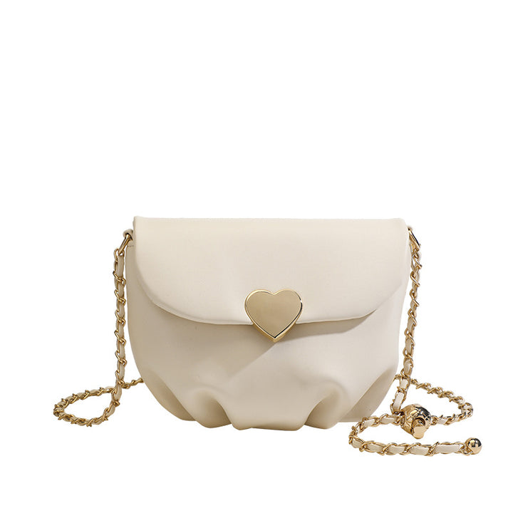 Damen Clutch-Tasche mit Herzverschluss und elegantem Kettenriemen Nord Taschen