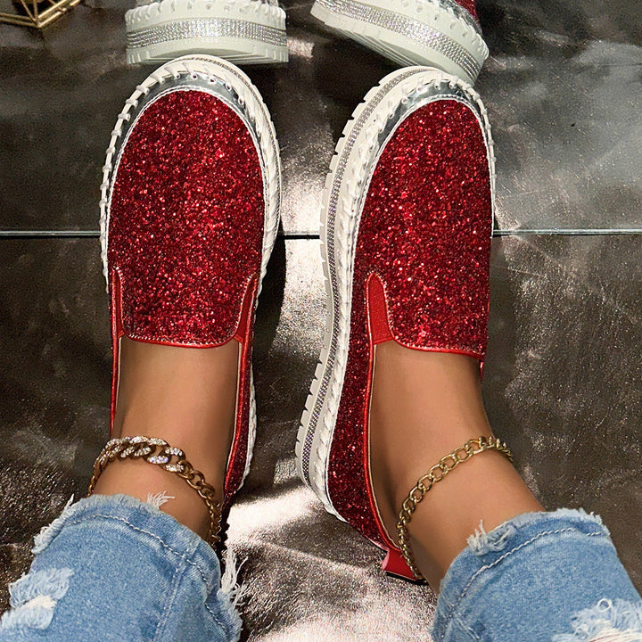 Damen Slip-On Glitzer Sneakers