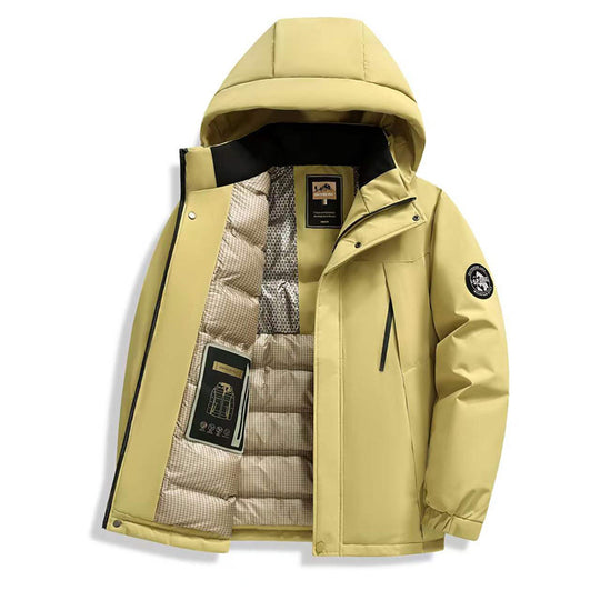 Herren Winddichte Thermo-Parka mit abnehmbarer Kapuze, Stehkragen & versteckten Reißverschlusstaschen Nord Taschen